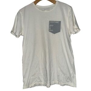 Good hYOUman XS White Everything I Need Is In Here Pocket Short Sleeve T-Shirt